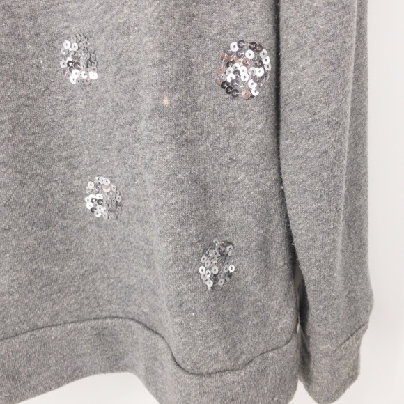 LOFT : Gray Sequin Polka Dot Sweatshirt Medium - Picture 7 of 7